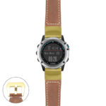 g.qtx3.p560a Main Tan StrapsCo DASSARI Salvage Thick Padded Distressed Italian Leather Watch Band Strap with Yellow Gold Buckle