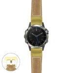 g.qtx5.p560a Main Beige StrapsCo DASSARI Salvage Thick Padded Distressed Italian Leather Watch Band Strap with Yellow Gold Buckle