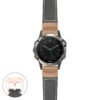 g.qtx5.p560a Main Black StrapsCo DASSARI Salvage Thick Padded Distressed Italian Leather Watch Band Strap with Rose Gold Buckle