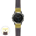 g.qtx5.p560a Main Dark Brown StrapsCo DASSARI Salvage Thick Padded Distressed Italian Leather Watch Band Strap with Yellow Gold Buckle