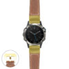 g.qtx5.p560a Main Tan StrapsCo DASSARI Salvage Thick Padded Distressed Italian Leather Watch Band Strap with Yellow Gold Buckle