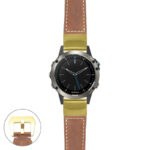 g.qtx5.p560a Main Tan StrapsCo DASSARI Salvage Thick Padded Distressed Italian Leather Watch Band Strap with Yellow Gold Buckle