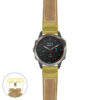 g.qtx6.p560a Main Beige StrapsCo DASSARI Salvage Thick Padded Distressed Italian Leather Watch Band Strap with Yellow Gold Buckle