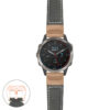 g.qtx6.p560a Main Black StrapsCo DASSARI Salvage Thick Padded Distressed Italian Leather Watch Band Strap with Rose Gold Buckle
