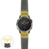 g.qtx6.p560a Main Black StrapsCo DASSARI Salvage Thick Padded Distressed Italian Leather Watch Band Strap with Yellow Gold Buckle