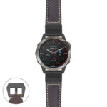 g.qtx6.p560a Main Dark Brown StrapsCo DASSARI Salvage Thick Padded Distressed Italian Leather Watch Band Strap with Matte Black Buckle