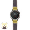 g.qtx6.p560a Main Dark Brown StrapsCo DASSARI Salvage Thick Padded Distressed Italian Leather Watch Band Strap with Yellow Gold Buckle