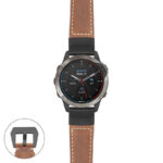 g.qtx6.p560a Main Tan StrapsCo DASSARI Salvage Thick Padded Distressed Italian Leather Watch Band Strap with Matte Black Buckle