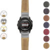g.t7.p560a Gallery Beige StrapsCo DASSARI Salvage Thick Padded Distressed Italian Leather Watch Band Strap with Silver Buckle
