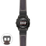 g.t7.p560a Main Dark Brown StrapsCo DASSARI Salvage Thick Padded Distressed Italian Leather Watch Band Strap with Matte Black Buckle