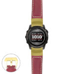 g.t7.p560a Main Red StrapsCo DASSARI Salvage Thick Padded Distressed Italian Leather Watch Band Strap with Yellow Gold Buckle