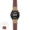 g.t7.p560a Main Rust StrapsCo DASSARI Salvage Thick Padded Distressed Italian Leather Watch Band Strap with Rose Gold Buckle