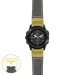 g.tbv.p560a Main Black StrapsCo DASSARI Salvage Thick Padded Distressed Italian Leather Watch Band Strap with Yellow Gold Buckle