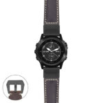 g.tbv.p560a Main Dark Brown StrapsCo DASSARI Salvage Thick Padded Distressed Italian Leather Watch Band Strap with Matte Black Buckle