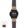 g.tbv.p560a Main Dark Brown StrapsCo DASSARI Salvage Thick Padded Distressed Italian Leather Watch Band Strap with Rose Gold Buckle