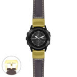 g.tbv.p560a Main Dark Brown StrapsCo DASSARI Salvage Thick Padded Distressed Italian Leather Watch Band Strap with Yellow Gold Buckle