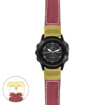 g.tbv.p560a Main Red StrapsCo DASSARI Salvage Thick Padded Distressed Italian Leather Watch Band Strap with Yellow Gold Buckle