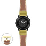 g.tbv.p560a Main Tan StrapsCo DASSARI Salvage Thick Padded Distressed Italian Leather Watch Band Strap with Yellow Gold Buckle