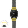 g.tch.p560a Main Black StrapsCo DASSARI Salvage Thick Padded Distressed Italian Leather Watch Band Strap with Yellow Gold Buckle