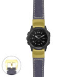 g.tch.p560a Main Blue StrapsCo DASSARI Salvage Thick Padded Distressed Italian Leather Watch Band Strap with Yellow Gold Buckle