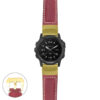 g.tch.p560a Main Red StrapsCo DASSARI Salvage Thick Padded Distressed Italian Leather Watch Band Strap with Yellow Gold Buckle