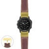 g.tch.p560a Main Rust StrapsCo DASSARI Salvage Thick Padded Distressed Italian Leather Watch Band Strap with Yellow Gold Buckle