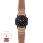 g.tch.p560a Main Tan StrapsCo DASSARI Salvage Thick Padded Distressed Italian Leather Watch Band Strap with Rose Gold Buckle