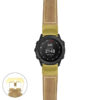 g.td.p560a Main Beige StrapsCo DASSARI Salvage Thick Padded Distressed Italian Leather Watch Band Strap with Yellow Gold Buckle
