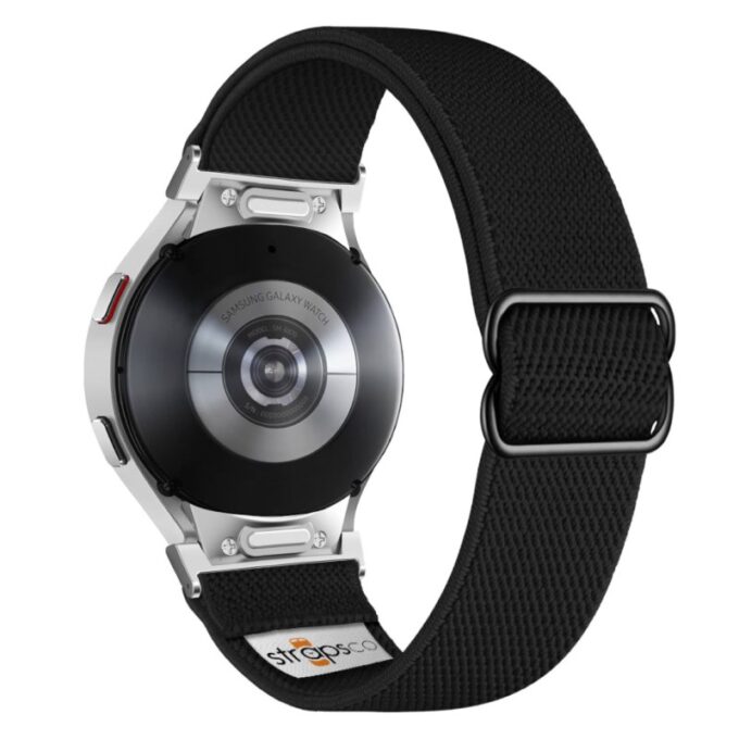 ny100.1.ss Back Black StrapsCo Nylon Stretch Watch Band Strap For Samsung Galaxy Watch 6