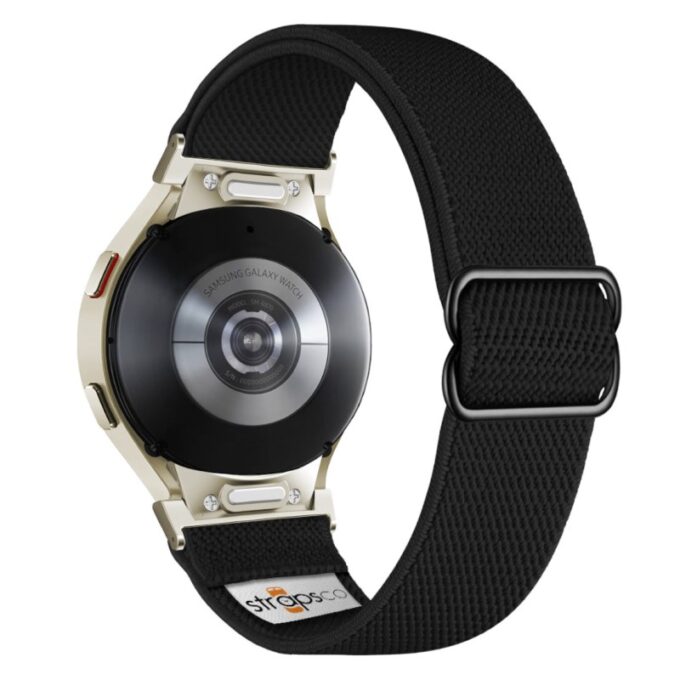 ny100.1.st Back Black StrapsCo Nylon Stretch Watch Band Strap For Samsung Galaxy Watch 6