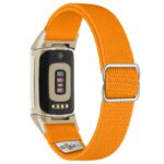 ny100.12.cg Back Orange StrapsCo Nylon Stretch Watch Band Strap For Fitbit Charge 5 and Fitbit Charge 6