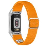 ny100.12.ss Back Orange StrapsCo Nylon Stretch Watch Band Strap For Fitbit Charge 5 and Fitbit Charge 6