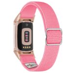 ny100.13.rg Back Pink StrapsCo Nylon Stretch Watch Band Strap For Fitbit Charge 5 and Fitbit Charge 6