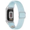 ny100.5b.ss Back Light Blue StrapsCo Nylon Stretch Watch Band Strap For Fitbit Charge 5 and Fitbit Charge 6