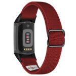 ny100.6b.mb Back Dark Red StrapsCo Nylon Stretch Watch Band Strap For Fitbit Charge 5 and Fitbit Charge 6