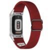 ny100.6b.ss Back Dark Red StrapsCo Nylon Stretch Watch Band Strap For Fitbit Charge 5 and Fitbit Charge 6