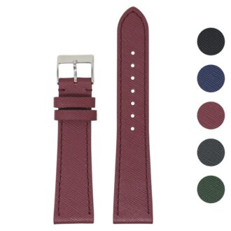 st31.6 Gallery Merlot DASSARI Saffiano Leather Watch Band Strap 8mm 10mm 12mm 14mm 16mm 18mm 19mm 20mm 21mm 22mm 23mm 24mm