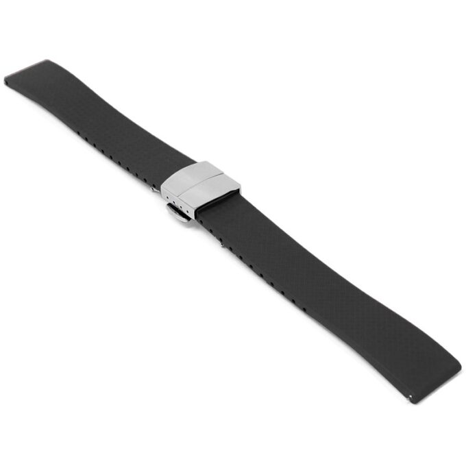 fk21.1.bs Angle Black DASSARI Gridline Cut To Size FKM Rubber Watch Band Strap 20mm 22mm