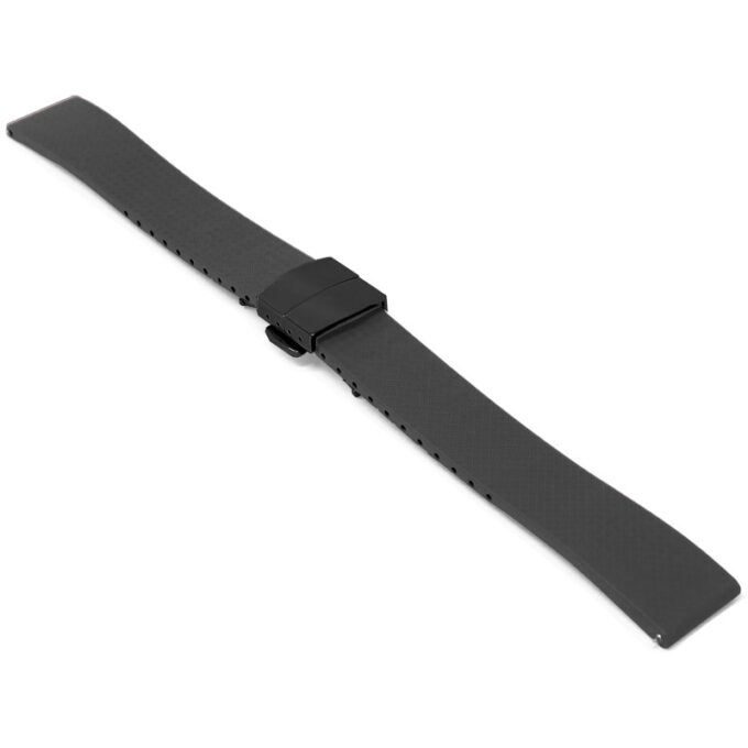 fk21.1.mb Angle Black DASSARI Gridline Cut To Size FKM Rubber Watch Band Strap 20mm 22mm