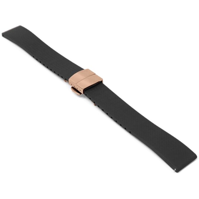 fk21.1.rg Angle Black DASSARI Gridline Cut To Size FKM Rubber Watch Band Strap 20mm 22mm