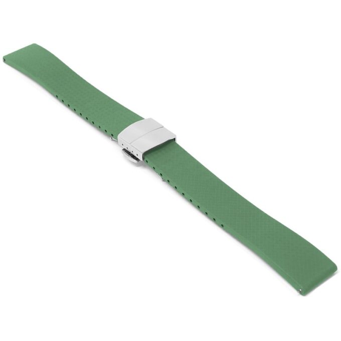 fk21.11a.ps Angle Green DASSARI Gridline Cut To Size FKM Rubber Watch Band Strap 20mm 22mm