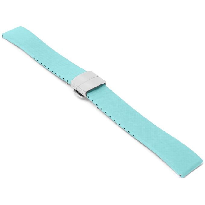 fk21.11b.ps Angle Turquoise DASSARI Gridline Cut To Size FKM Rubber Watch Band Strap 20mm 22mm