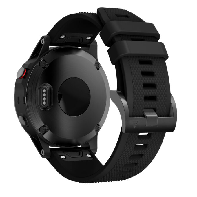 g.r72.1 Back Black StrapsCo Silicone Strap for Garmin Fenix 5 5 Plus 6 Forerunner 935 Quatix 5 Approach S60 Instinct