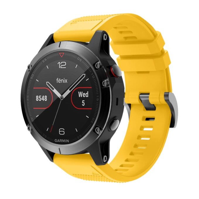 g.r72.10 Main Yellow StrapsCo Silicone Strap for Garmin Fenix 5 5 Plus 6 Forerunner 935 Quatix 5 Approach S60 Instinct