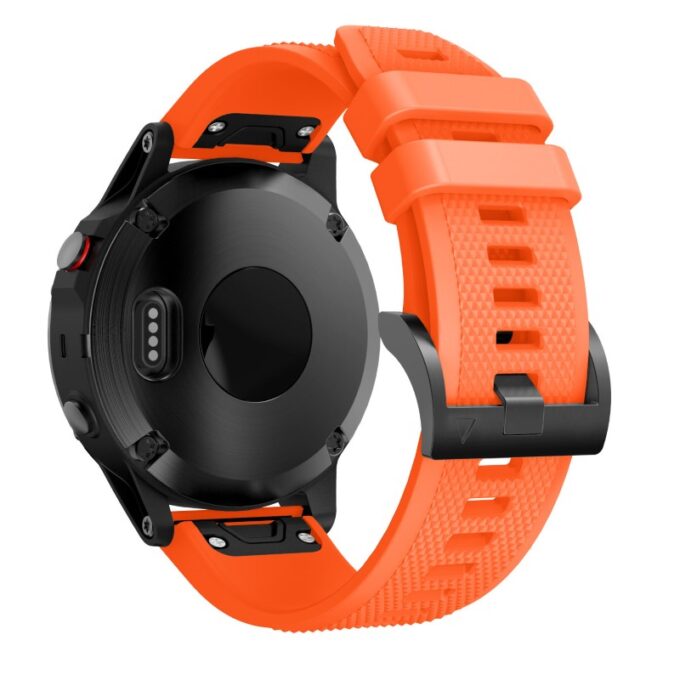 g.r72.12 Back Orange StrapsCo Silicone Strap for Garmin Fenix 5 5 Plus 6 Forerunner 935 Quatix 5 Approach S60 Instinct