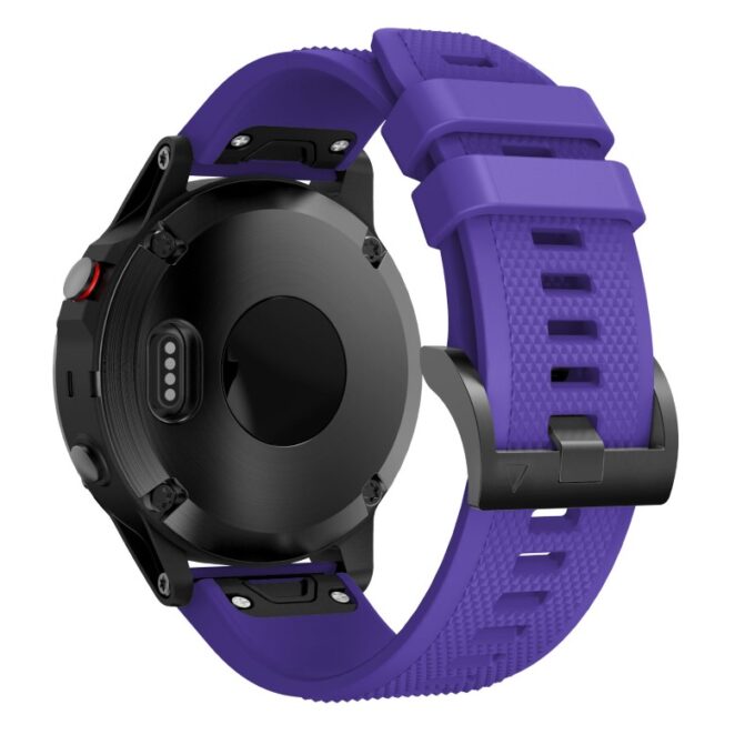 g.r72.18 Back Purple StrapsCo Silicone Strap for Garmin Fenix 5 5 Plus 6 Forerunner 935 Quatix 5 Approach S60 Instinct