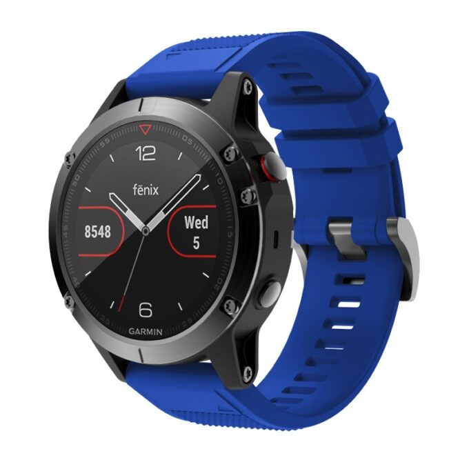 g.r72.5 Main Blue StrapsCo Silicone Strap for Garmin Fenix 5 5 Plus 6 Forerunner 935 Quatix 5 Approach S60 Instinct