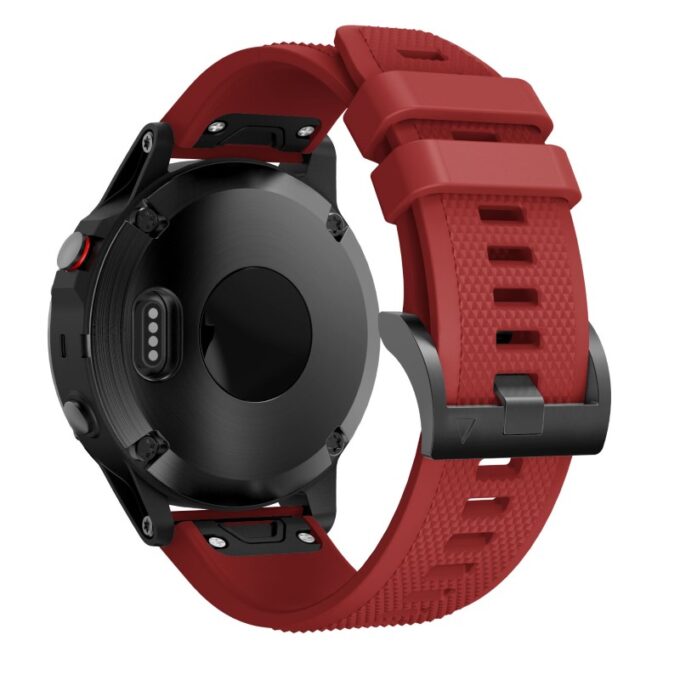 g.r72.6 Back Red StrapsCo Silicone Strap for Garmin Fenix 5 5 Plus 6 Forerunner 935 Quatix 5 Approach S60 Instinct