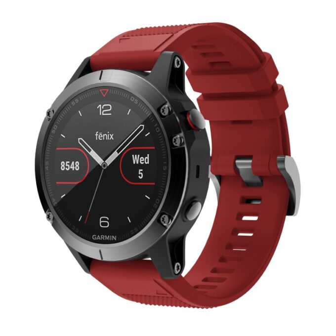 g.r72.6 Main Red StrapsCo Silicone Strap for Garmin Fenix 5 5 Plus 6 Forerunner 935 Quatix 5 Approach S60 Instinct