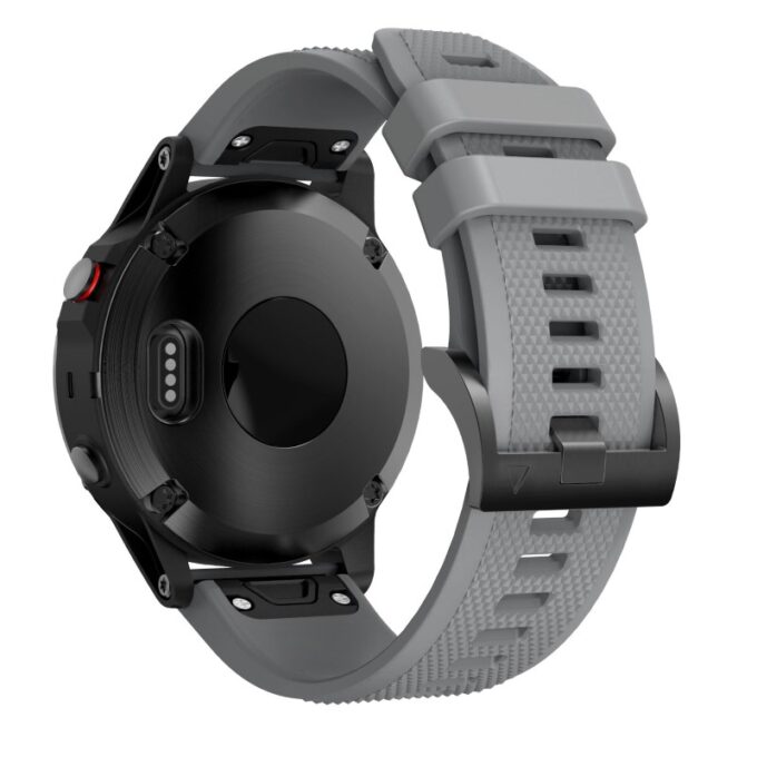 g.r72.7 Back Grey StrapsCo Silicone Strap for Garmin Fenix 5 5 Plus 6 Forerunner 935 Quatix 5 Approach S60 Instinct